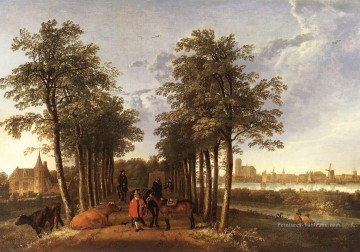  pittore - L’avenue à Meerdervoort paysage de campagne peintre Aelbert Cuyp
